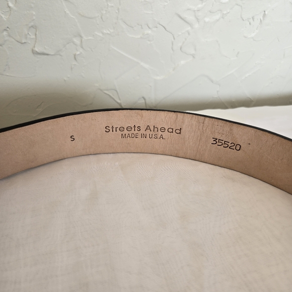 Leather Embossed Rose Jewel Western Teal Studded Belt - Picture 8 of 10